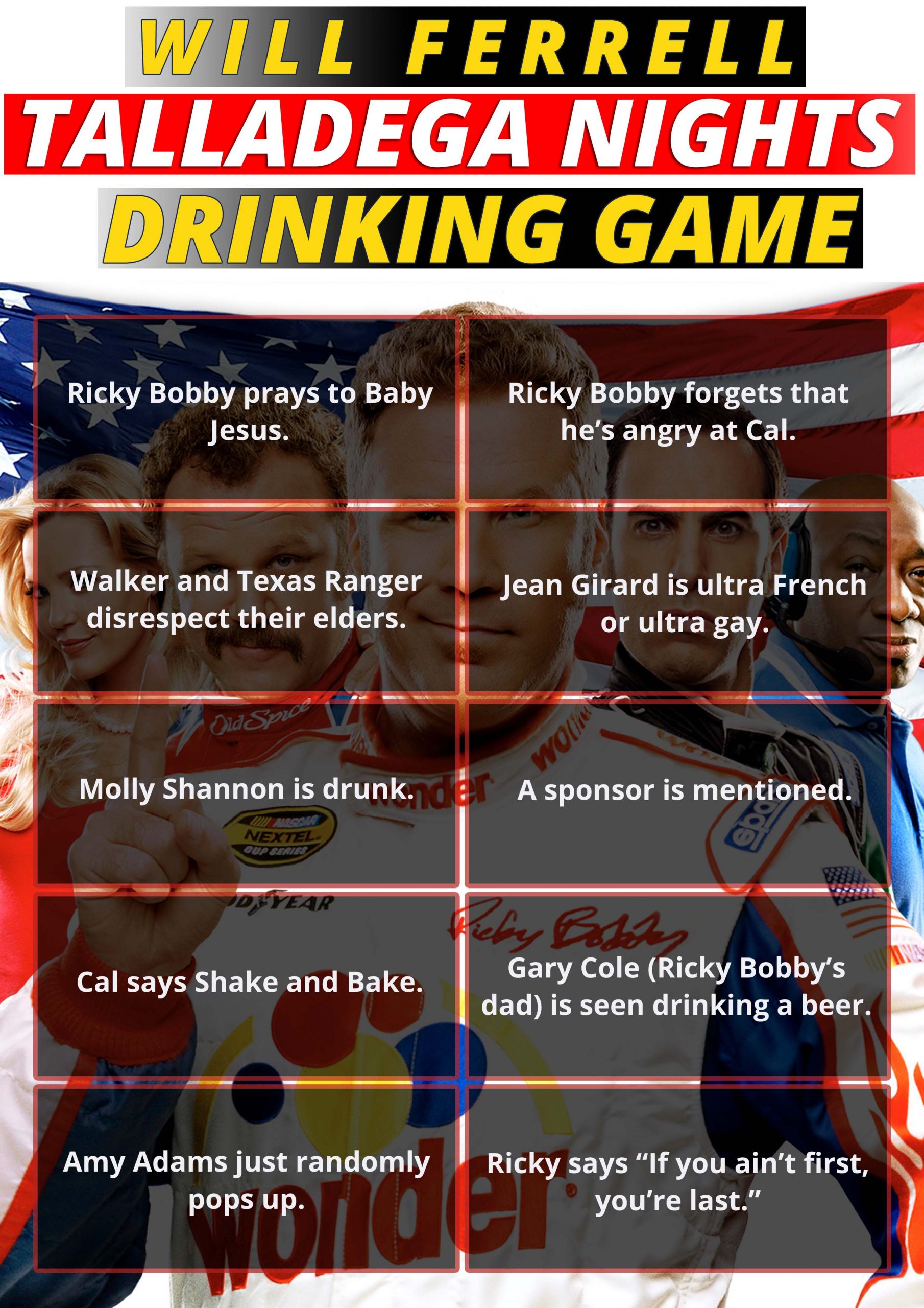 Talladega Nights Drinking Game